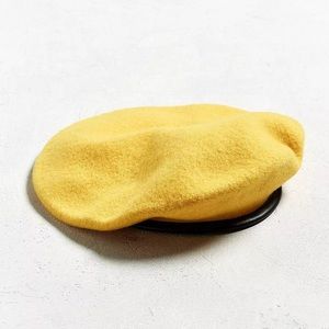 UO yellow wool beret